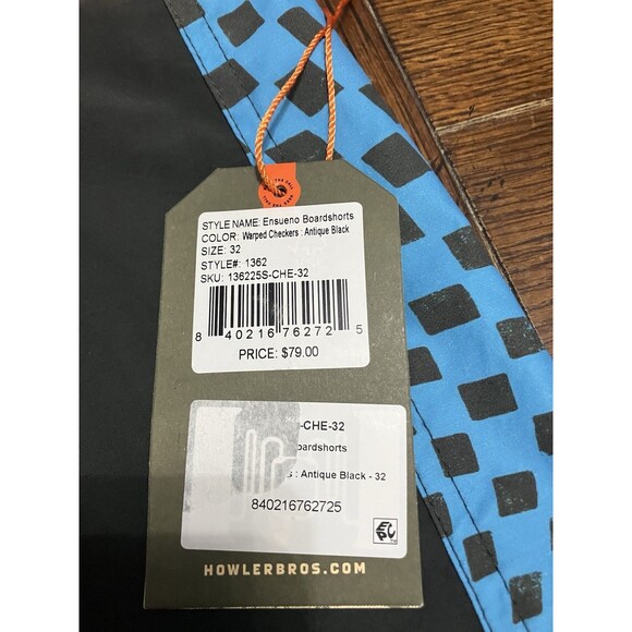 Howler Brothers Men’s Size 32 Ensueno Boardshorts Warped Checkers NWT - Picture 2 of 4